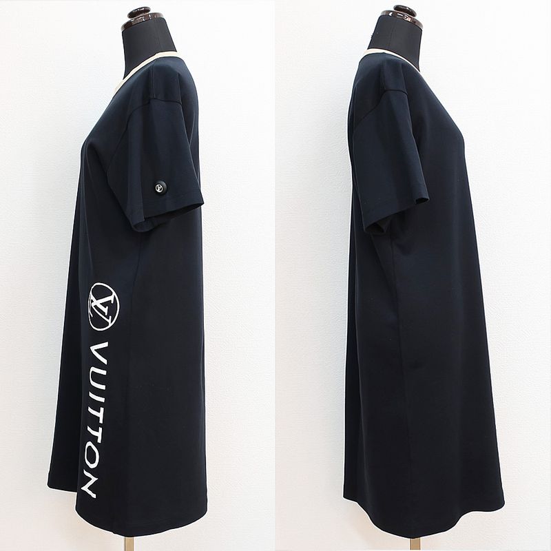 Louis Vuitton Mini Dress Cut And Sew Rw212wuolfldr42 Black Size XS