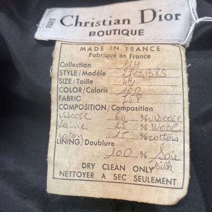 Christian DIOR Jacket Wool Blend Gold Buttons Checkered 80s CD Logo Orange