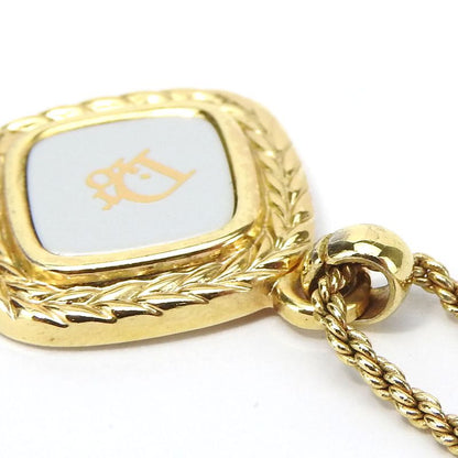 Christian Dior Necklace Metal Gold Silver Plated Accessories Logo Ladies Women