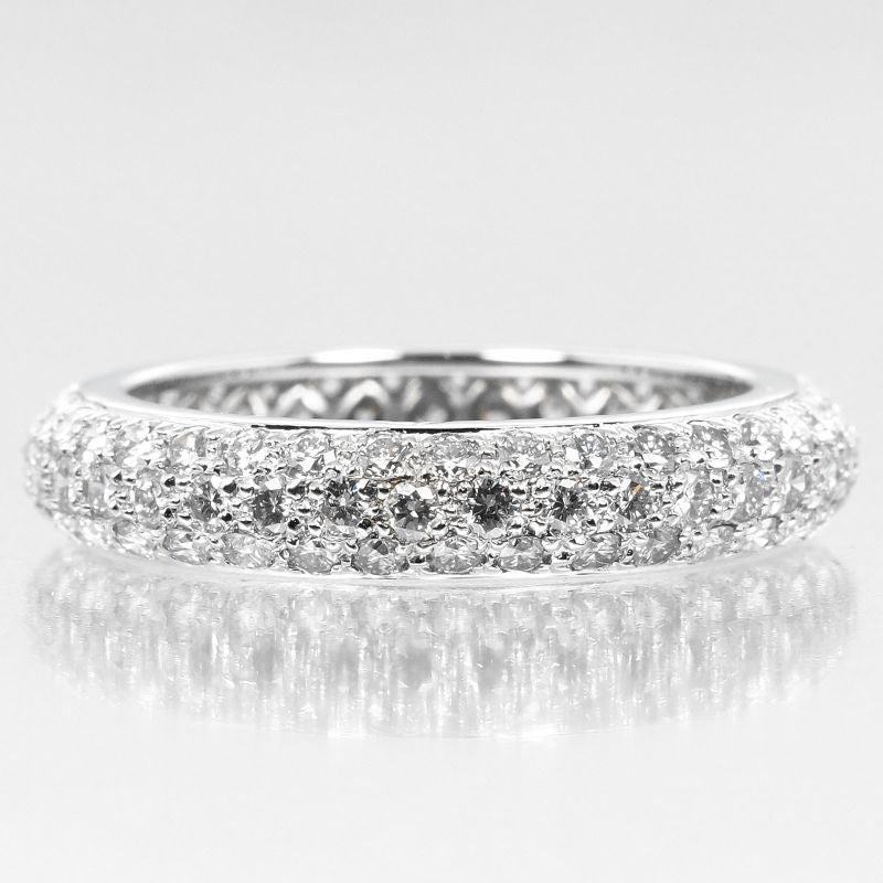 Cartier Mimister Pt950platinum And Full Pavé Diamonds Size 7 Ladies' 3.75g Ring