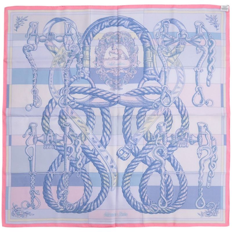 Hermes Carre 90 Double Face Della Cavalleria Silk Multicolor Scarf 0216 Hermes
