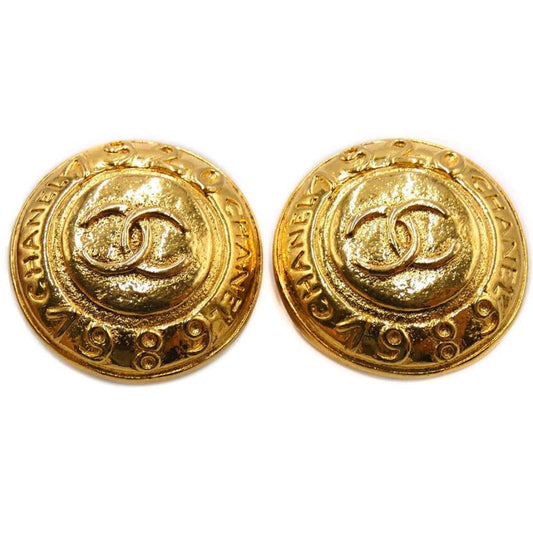 Chanel Coco Mark 1920-1989 GP Gold Earrings And Earrings 1920-1989