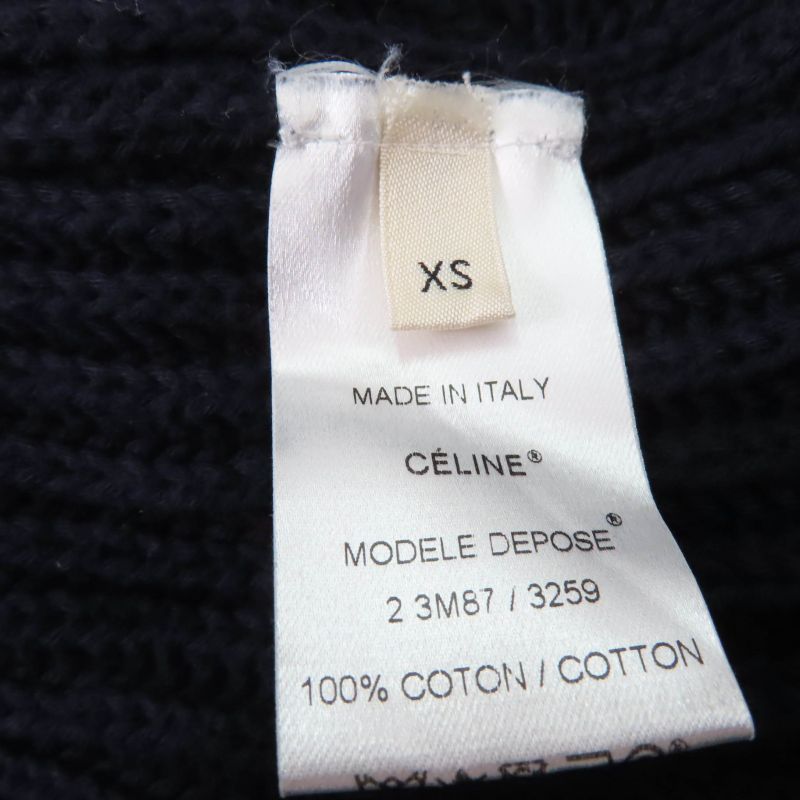 Celine 2 3m87/3259 100% Cotton Phoebe Philo Chunky Knit Oversized Vest Navy XS