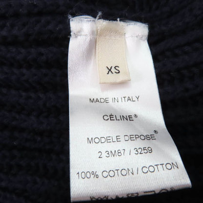 Celine 2 3m87/3259 100% Cotton Phoebe Philo Chunky Knit Oversized Vest Navy XS