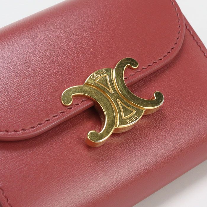 Celine Small Flap Wallet Triomphe 10d78 3DPV Tri-fold Wallet Calf Womens