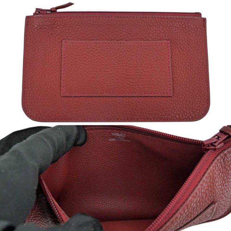Hermes Dogon GM Rouge Ash Silver-hardware Togo E-engraved Leather Long