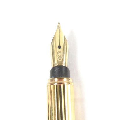 Cartier Trinity Deux Nib 18k M Nib Diamond Pattern Capped Fountain Pen Gold