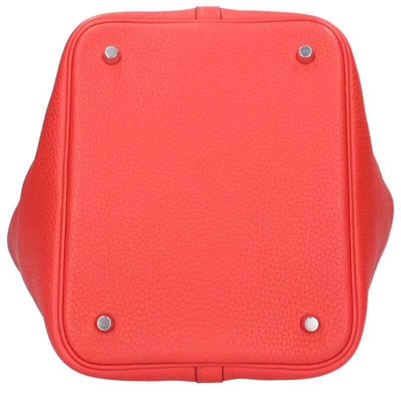 Hermes Picotin Lock MM Y Engraved Svhardware Taurillon Clemence Rouge Tomato