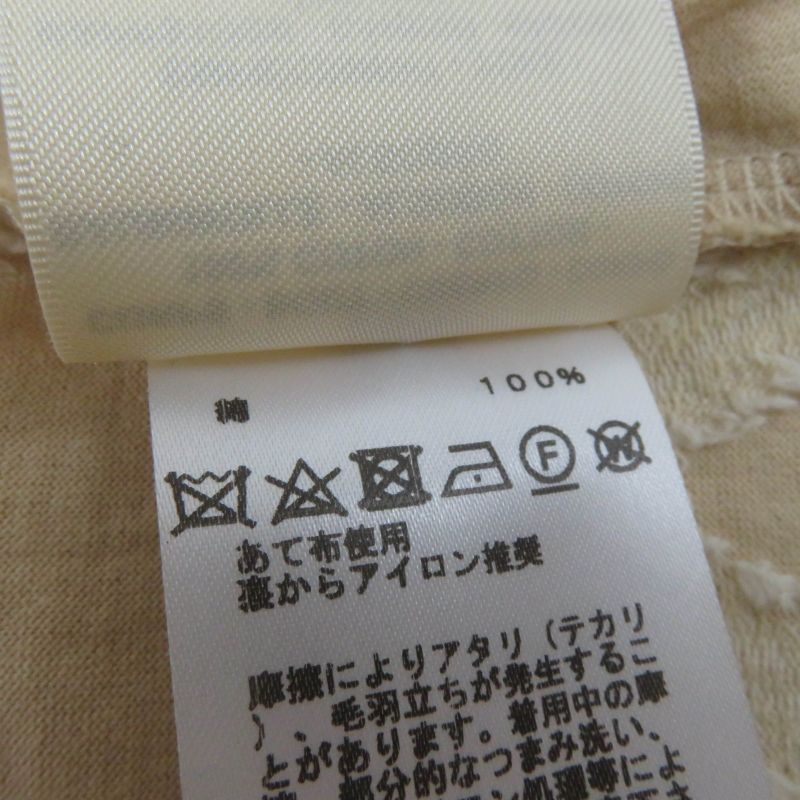 Hermes 22SS 2e4607dz 100% Cotton Short Sleeve T-shirt Top Beige 36 Made In