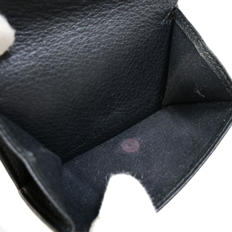 Balenciaga Trifold Wallet Mini Wallet Leather Black 62ka374