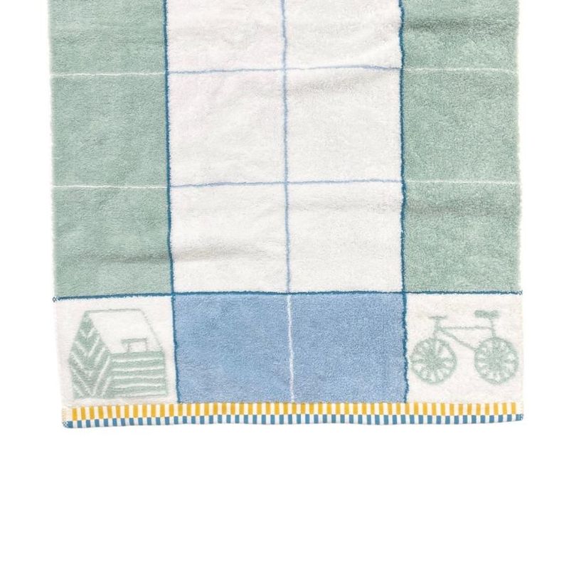 Hermes Face Towel Beach Towel Purse H103622m 02 Cotton White Blue Green Les