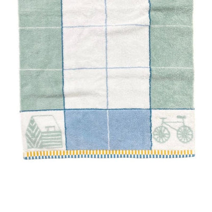 Hermes Face Towel Beach Towel Purse H103622m 02 Cotton White Blue Green Les