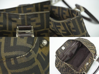 Authentic Fendi Zucca Tote Handbag Canvas Brown 26329 Zucca Bag Pre-owned