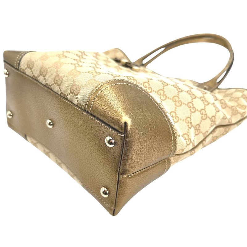 Gucci 181779 Handbag Canvas Tote Bag Gucci Beige