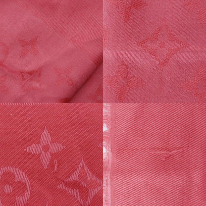 Louis Vuitton Shawl Monogram 402336 Silk And Wool Red Women's Stole