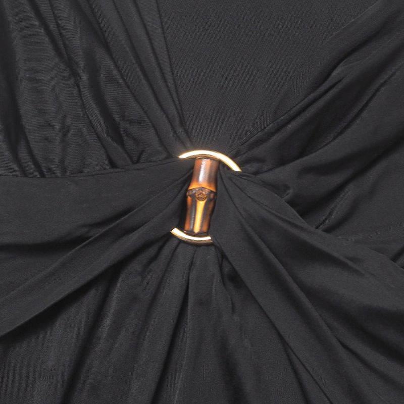 Gucci Dress Size M Long Sleeve V-neck Tight Dress Stretch Made In Italy