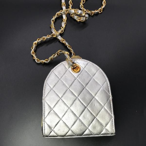 Chanel Pouch Chain Shoulder Bag Silver
