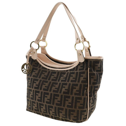Fendi Zucca Logo Charm 8bh156 Canvas Brown Ladies Tote Bag