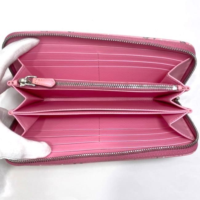 Prada Round Zipper Long Wallet Ec22963 Pink Elephant