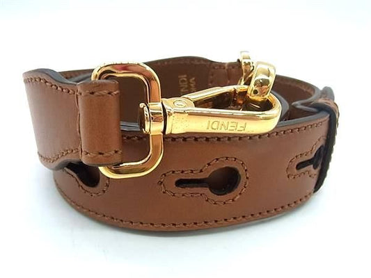 Fendi Strap You Leather Shoulder Strap Crossbody Shoulder Brown Ax5453