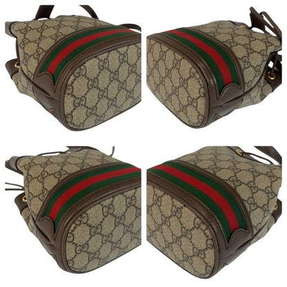 Gucci Ophidia Brown Gold Hardware GG Supreme Canvas/leather 550620 Shoulder Bag