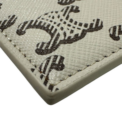 Celine Card Case Women's Men's Brand PVC Triomphe White Brown Card Holder