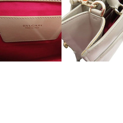 Bulgari Infinitum Tote Bag Logo Embossed 2WAY 292001 Leather Graige 1071 Bvlgari