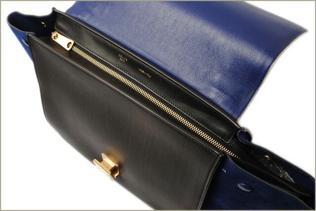 Celine Handbag Shoulder Bag Celine Trapeze 169543 Sand Beige Blue Black 2-way