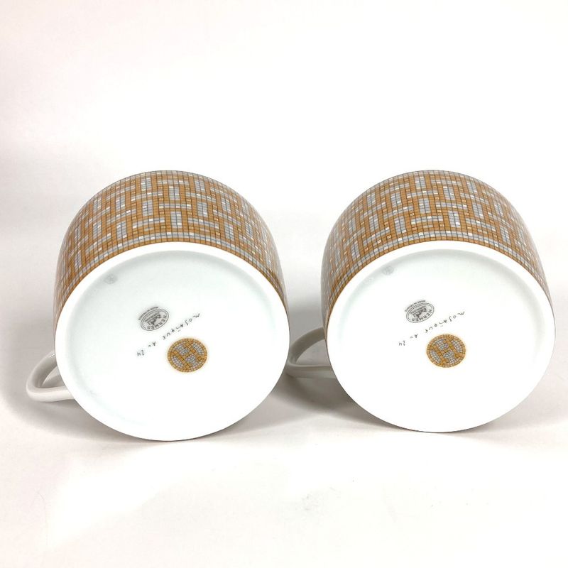 Hermes Mug Teacup And Saucer Mosaic 24 Gold Porcelain
