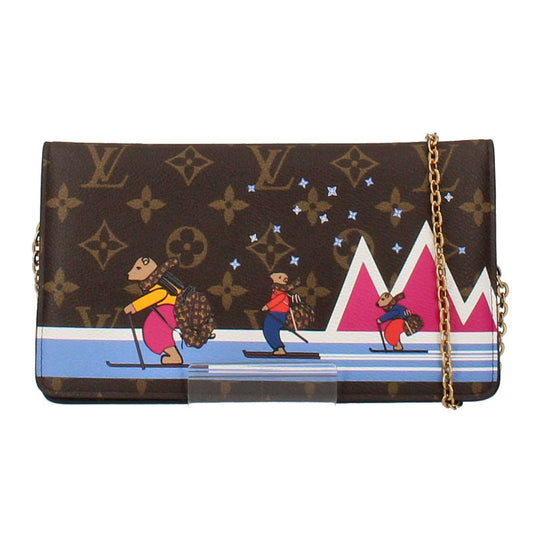 Louis Vuitton Pochette Weekend M63857 Monogram Women's Shoulder Bag Brown