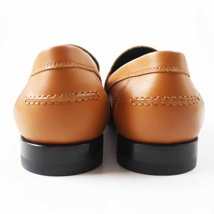 Hermes Destin Silver Hardware Kelly Buckle Leather Loafers Camel 36.5 With Box