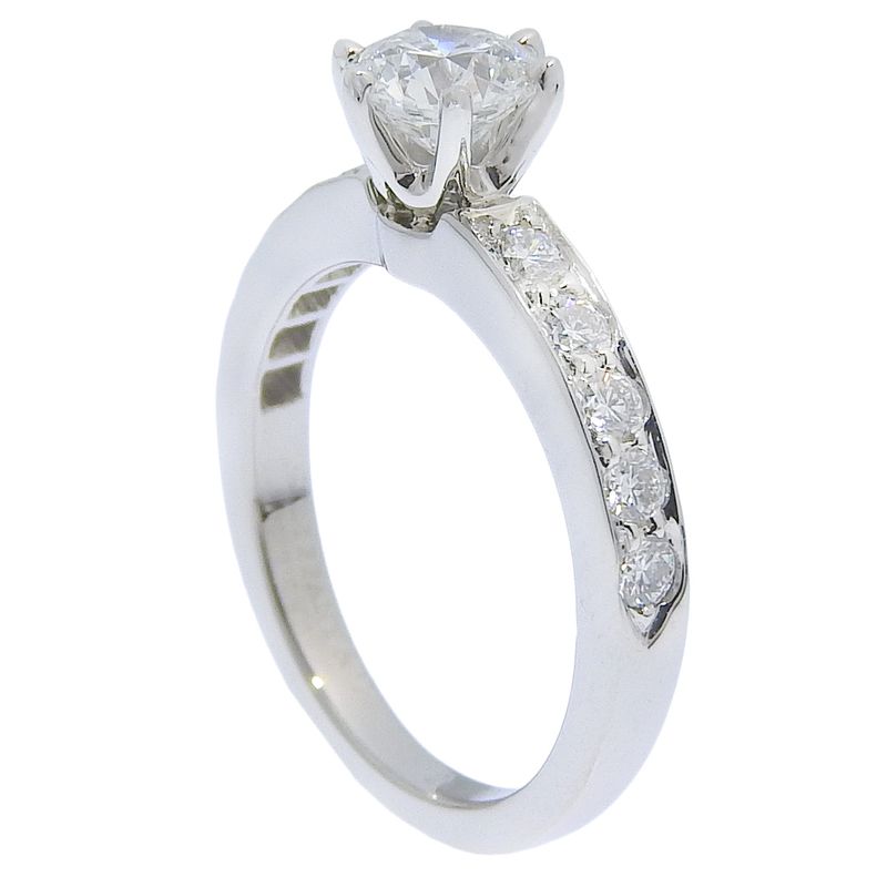 Tiffany & Co Solitaire Half Eternity Pt950platinum × Diamond #4 0.50 Ladies