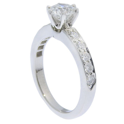 Tiffany & Co Solitaire Half Eternity Pt950platinum × Diamond #4 0.50 Ladies