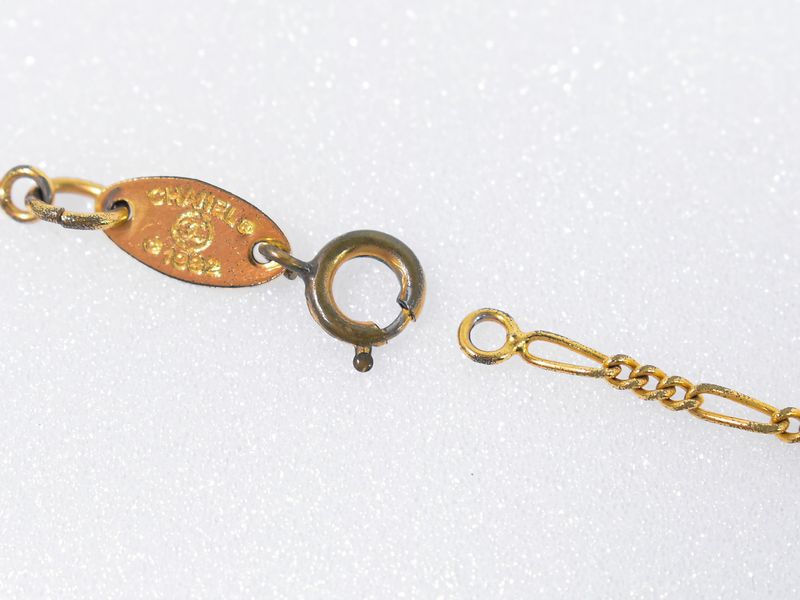 Authentic Chanel Coco Mark Necklace Pendant GP Gold Plated Accessories Jewelry