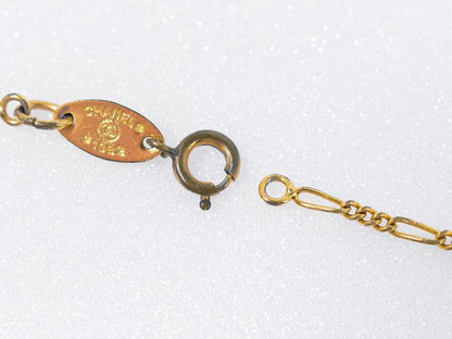 Authentic Chanel Coco Mark Necklace Pendant GP Gold Plated Accessories Jewelry