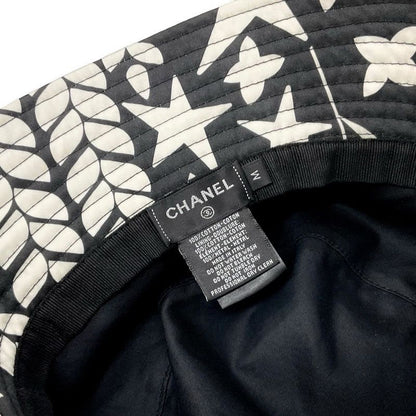 Chanel Hat Cotton Black White Bucket Coco Mark Logo