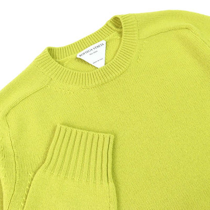 Bottega Veneta 2020 638771 100% Wool Crew Neck Long Sleeve Knit Yellow-green