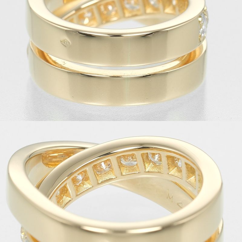 Cartier Paris 18K Yellow Gold And Diamonds #8 Ladies 12.9g Ring