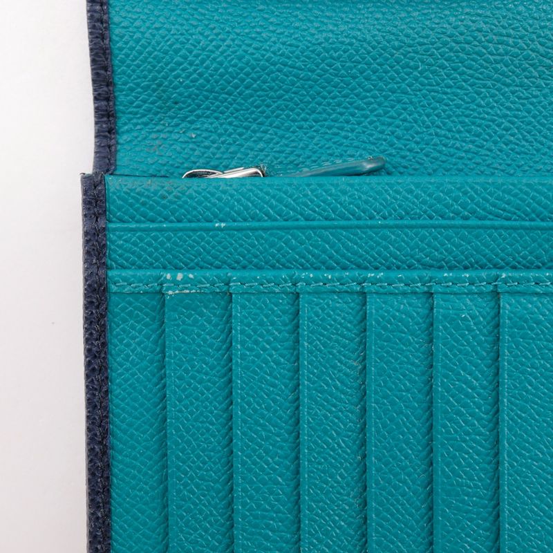 Bvlgari Leather Black/green Men's Long Wallet