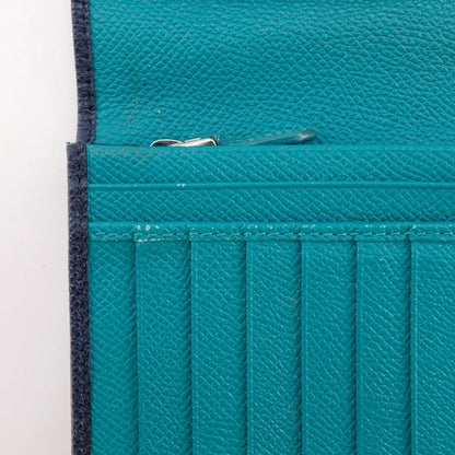 Bvlgari Leather Black/green Men's Long Wallet