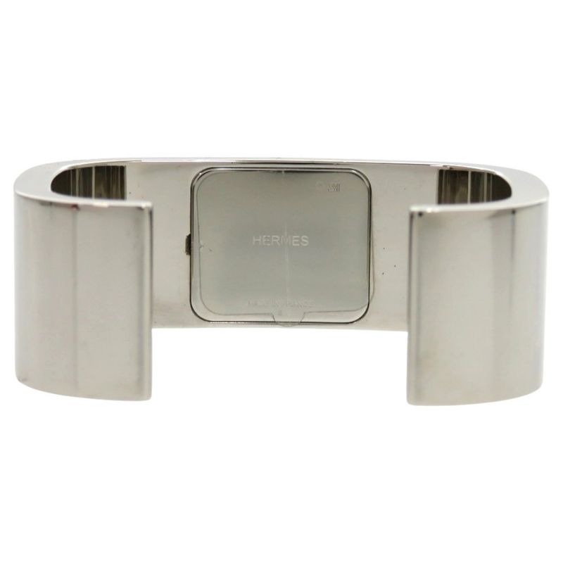 Hermes Medor Metal Black Silver Hardware Black Bangle 1630 Hermes