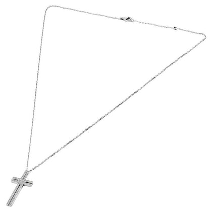 Cartier Cross Necklace With Diamonds 18K White Gold 52g