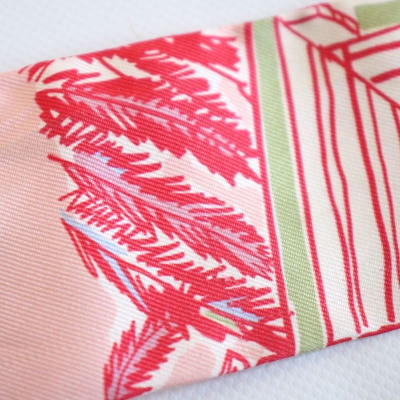 Hermes Tsuiri Reille Ludete Silk Pink Scarf