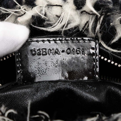 Dior Lady Dior Cannage Handbag Shoulder Bag 2WAY Black White Pink Tweed Leather