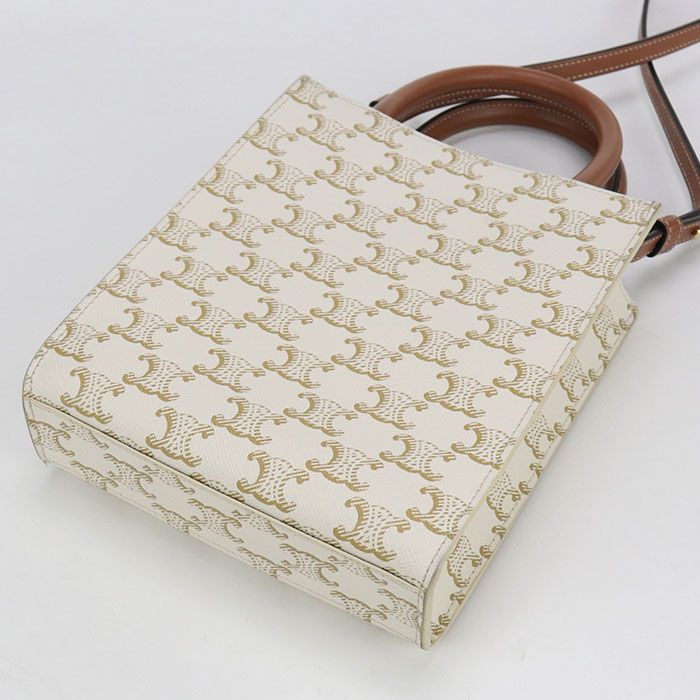 Celine Mini Vertical Cabas 2WAY Triomphe Canvas 19437 2BZK Handbag PVC Leather