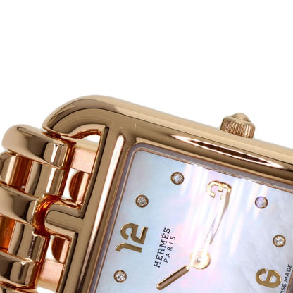 Hermes Cc1270a Cape Cod 8P Diamond Watch 18K Pink Gold Ladies