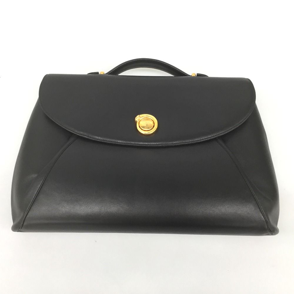 Cartier Panthère Brief Case Bag Leather Gold Hardware Black