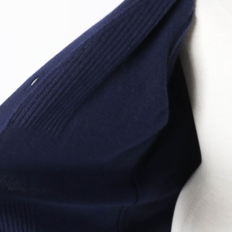 Hermes 21AW 100% Cashmere H Motif With Serie Buttons Long Cardigan Dark Navy