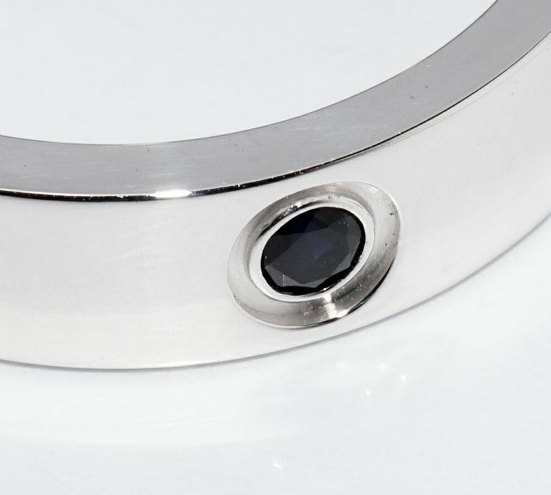 Cartier Ring 18K White Gold Black Sapphire 1P Love Ring B40771