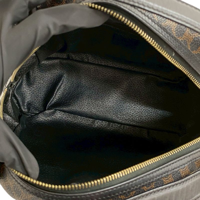 Celine Vintage Macadam Blason Triomphe Pattern Leather Handbag Mini Boston Bag